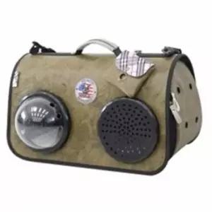 [반려] 외출 레더브라운1P 어깨 가방 우주선 강아지 방수