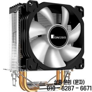 Jonsbo CR1200 CPU 쿨러 2 히트 파이프 타워 RGB 다채로운 조명 효과 LGA115X 775 AM4 용 9cm 팬