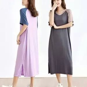 나그랑 쉬운 반팔 코디하기 롱 하객원피스 데일리 원