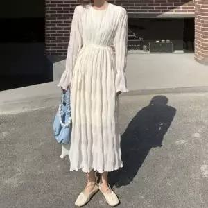 여름원피스 분위기 롱원피스 여리여리한 주름디테일