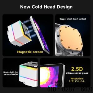 정글 레오파드 프로 플로우 360 ARGB 올인원 LCD 스크린 AIO 수랭 방열판 5V3PIN 팬 CPU 쿨러