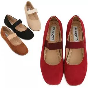 [카미엣뮤즈]엘라스틱 밴드 스웨이드 플랫_KM24w091