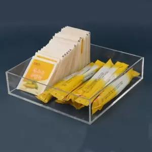 투명 오픈박스 티백정리함 다용도 사각 수납 정리상자