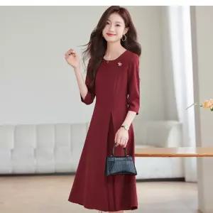 원피스 여성용 오피스룩 가을 키다리 스타일리시 분위기 반소매 스몰 빅사이즈 SPO마켓3