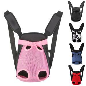 인스팩 강아지 배낭 캐리어/고양이 캐리어, 조절 가능한 반려동물 전면 캐리어 강아지용 여행 가방, 다리가 밖으로 나와 있고 부드러운 통풍 가슴 등산/캠핑용 배낭, 2.5-4파운드, 핑크