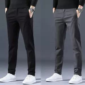 [아이에스이랩]남자 사계절 뒷밴딩 면 스판슬랙스 I5PM001