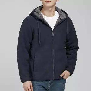 [옷자락]남자 속기모 큰사이즈 플리스 여자 겨울자켓 후드집업