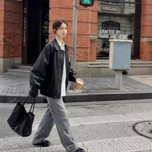 라이더 간절기아우터 페이크 봄가을아우터 라이더자켓 레더자켓