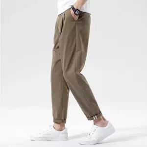 [아이에스이랩]허리 뒷밴딩 테이퍼드핏 스판 슬랙스 팬츠 I4PM022