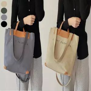 깔끔한 숄더백 보부상 배색 가죽 캔버스백 크로스백 에코백