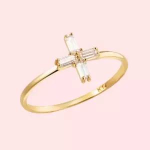 모룬 14K 크럭스 바게트 큐빅 십자가 반지 MOR42226 골드 2511654597 4435289