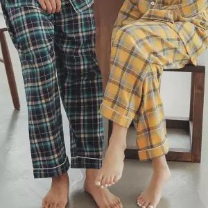 [글램공감]미르 체크 남여공용 커플잠옷 파자마바지