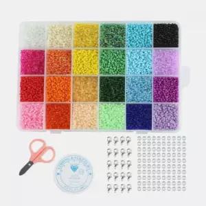 비즈 공예 세트 2mm 24색 팔찌비즈 어린이비즈 DIY팔찌 비즈공예재료 팔찌만들기 팔찌구슬 비즈반지만들기