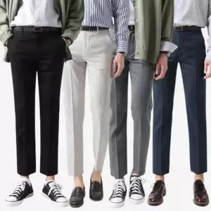 [아이에스이랩]남자 빅사이즈 옆밴드 링클프리 슬랙스 팬츠 I5SL015