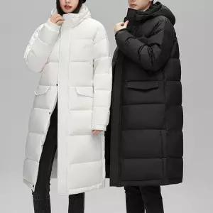 [아이에스이랩]겨울 커플 오리털 후드 옆트임 롱패딩 점퍼 I4JK088Q