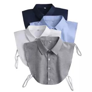 페이크 셔츠 넥케이프 레이어드 카라 반팔 셔링 고정형