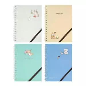 [문구/오피스] 스프링 A5 4권 이리눕개 4500 1세트 하드커버 노트 밴드