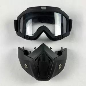 방풍 바이크고글 아웃도어 분리형 마스크 투명 고글