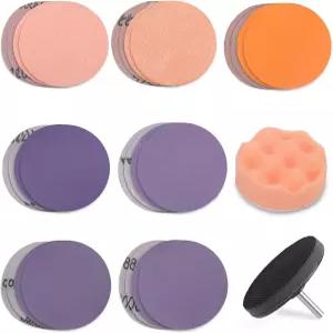 플래티넘드지 자동차 헤드라이트 복원 키트 3인치 렌즈 연마 샌딩 디스크 드릴용 버핑 폴란드 패드 30대의