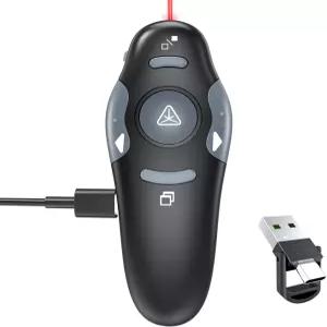 2 in 1 USB C 충전식 프레젠테이션 클리커 파워포인트 무선 프레젠터 리모컨 포인터 PPT 슬라이드쇼