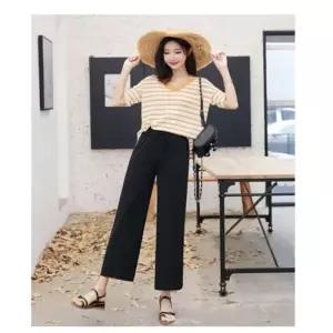 [라일리여성의류] Rly 정장팬츠 슬랙스 절개 여성와이드 9부팬츠 면접