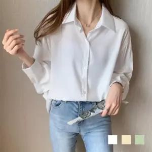 [라일리여성의류] Rly 빅사이즈 여성블라우스 쉬폰 정장 여자남방 루즈핏