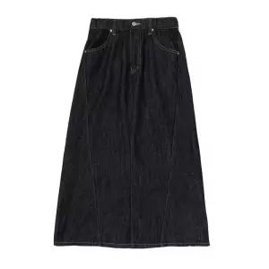 [로아드로아]맥심 논페이드 데님 롱스커트 (진청)
