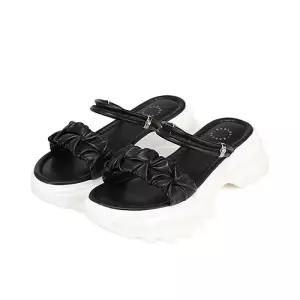 [바바라][시즌오프] 바바라 양가죽 청키 투웨이 여성샌들 5cm_AAH452