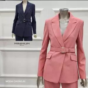 [미니멈]MD 원버튼 카라넥 벨티드 자켓  MD MMYAAWJ1060_CJ