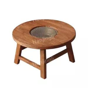 원목 화로 불멍 원형 발코니 캠핑 야외 통나무 훠궈 다용도 바비큐 우드테이블