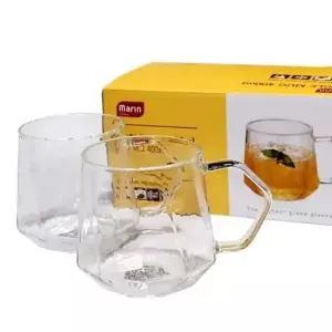 [콩심팥심]은플 마린 내열 유리컵 물컵 카페 머그컵 내열유리컵