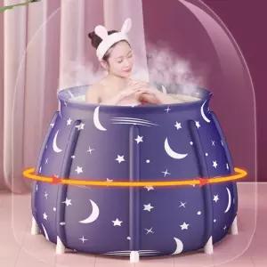 항아리튜브욕조 접이동식욕조 성인접이식욕조 반신욕기 휴대용 헨리 1인 간이 가정용사우나