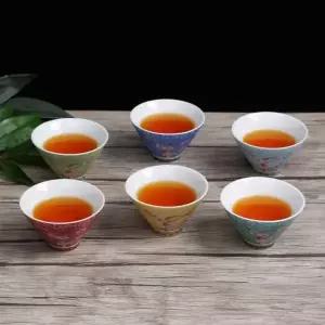 [콩심팥심]은플 레트로 플라워 다기 찻잔 70ml 6p세트 매화 사케