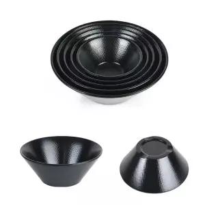 [콩심팥심]블랙체크무늬 무광 멜라민 한정식 국그릇 8호-10호