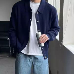 베이직 남자 가디건 하찌 카라 가디건 남성 데일리 가디건