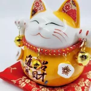 [문구] 비밀 일본 도자기 마네킨네코 저금통 오렌지