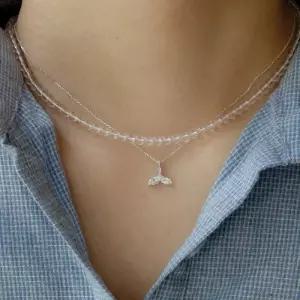 [제이로렌]제이로렌 큐빅 고래꼬리 실버 목걸이 N01228