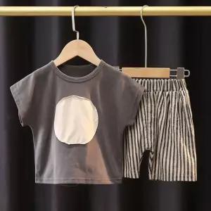 아동 동그라미 반팔 상하세트 린넨반바지 205166 코디 여아 옷 등원룩 상하세트 얼집룩 유아 복