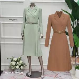 [미니멈]MD 카라넥 플리츠 디테일 원피스  MD MYAAWO2190 M_CJ