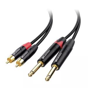 케이블 매터스 숏 듀얼 1/4 TS-듀얼 RCA - 오디오 장비용 3피트 스테레오 인터커넥트