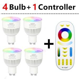 Milight 스마트 LED 스포트라이트 전구 FUT106 6W GU10 RGB + CCT 램프 MiBoxer Mi AC100 ~ 240V