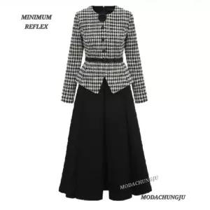 [미니멈]MD 하운드 체크 페플럼 투피스스타일 원피스 MD MMYDAWO1070_CJ