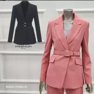 [미니멈]MD 원버튼 카라넥 벨티드 자켓  MD MYAAWJ1060 M_CJ