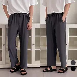 [아이에스이랩]아이스 쿨 바지 와이드 스판 슬랙스 팬츠 I2SL029