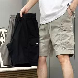 [아이에스이랩]남자 여름 아이스 스판 밴딩 카고 반바지 I5PT017