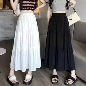 [옷은날개] 여성 A라인 밴딩롱스커트 안감 미디스커트