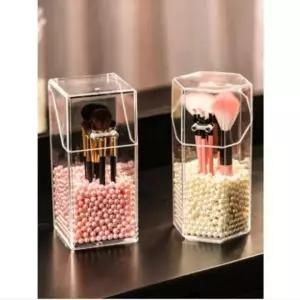 메이크업브 러쉬 수납통 투명 아크릴 먼지 방지 덮개 화장품 정리대 테이블 브러시