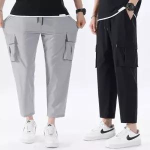 [아이에스이랩]빅사이즈 아이스 쿨 카고 슬랙스 팬츠 I2SL024