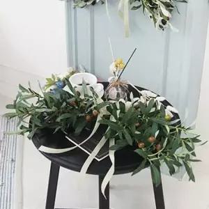 싱그러운 열매가 달린 올리브 가렌더 2size 조화 리스 꽃장식 꽃벽장식