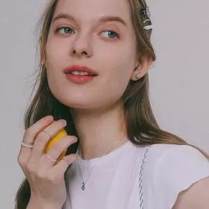 [제이로렌]제이로렌 라운드 터키석 마카사이트 실버 목걸이 N01065